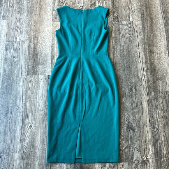 Dress the Population Dress Blue Midi Elle Dress Size Small Sleeveless Sheath - Picture 12 of 14